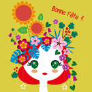 F&ecirc;te florale avec un visage color&eacute;